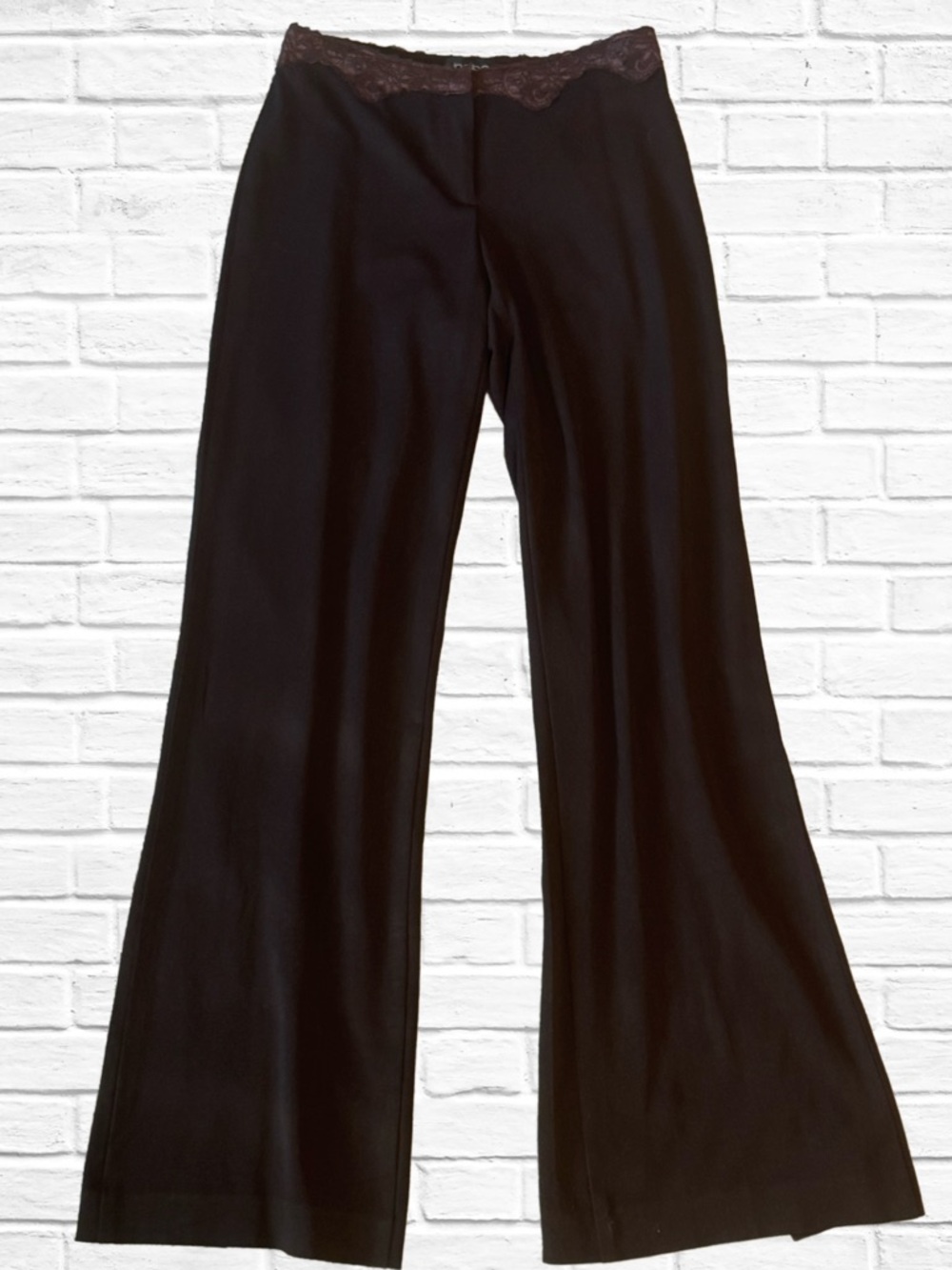 bebe Chocolate Brown Pants with Lace Waistband - Size: 4